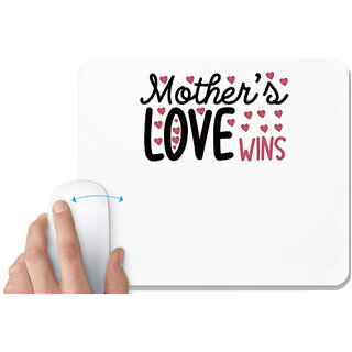                       UDNAG White Mousepad 'Mother | MOTHER'S LOVE WINS' for Computer / PC / Laptop [230 x 200 x 5mm]                                              