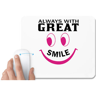                       UDNAG White Mousepad 'Nurse | Always with great smile' for Computer / PC / Laptop [230 x 200 x 5mm]                                              