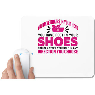                       UDNAG White Mousepad 'Nurse | Shoes to steer yourself' for Computer / PC / Laptop [230 x 200 x 5mm]                                              