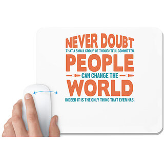                       UDNAG White Mousepad 'Nurse | Never doubt people world' for Computer / PC / Laptop [230 x 200 x 5mm]                                              