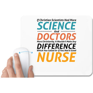                       UDNAG White Mousepad 'Nurse | Science Doctors and Nurse' for Computer / PC / Laptop [230 x 200 x 5mm]                                              