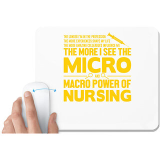                       UDNAG White Mousepad 'Nurse | Micro power of nursing' for Computer / PC / Laptop [230 x 200 x 5mm]                                              