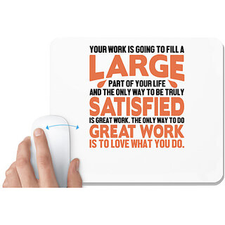                       UDNAG White Mousepad 'Nurse | Large satisfied great work' for Computer / PC / Laptop [230 x 200 x 5mm]                                              