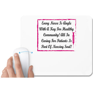                       UDNAG White Mousepad 'Nurse | Every nurse is a angel' for Computer / PC / Laptop [230 x 200 x 5mm]                                              