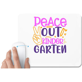                       UDNAG White Mousepad 'School Teacher | Peace out kinder garten' for Computer / PC / Laptop [230 x 200 x 5mm]                                              