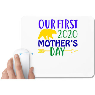                      UDNAG White Mousepad 'Mother | our first 2020 mother's day' for Computer / PC / Laptop [230 x 200 x 5mm]                                              