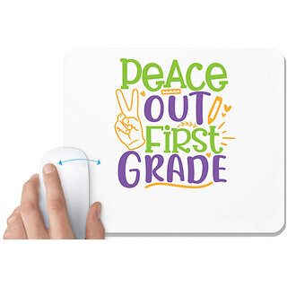                      UDNAG White Mousepad 'School Teacher | peace out 1st grade' for Computer / PC / Laptop [230 x 200 x 5mm]                                              