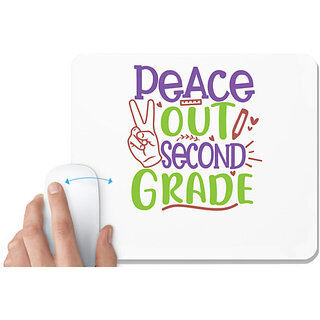                       UDNAG White Mousepad 'School Teacher | peace out 2nd grade' for Computer / PC / Laptop [230 x 200 x 5mm]                                              