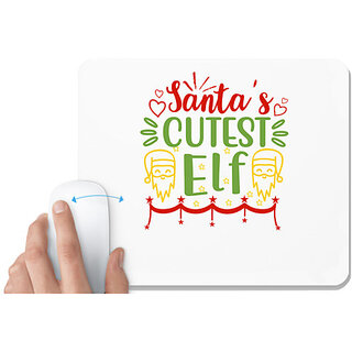                       UDNAG White Mousepad 'Christmas Santa | santa cutest elf' for Computer / PC / Laptop [230 x 200 x 5mm]                                              