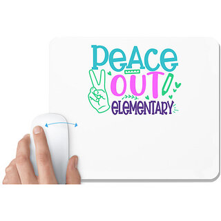                      UDNAG White Mousepad 'School Teacher | Peace out kinder elementary' for Computer / PC / Laptop [230 x 200 x 5mm]                                              