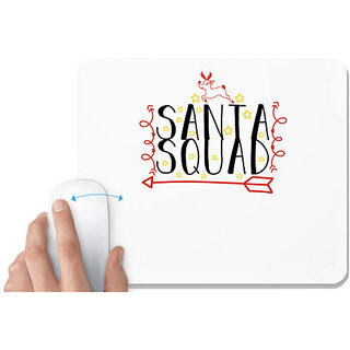                       UDNAG White Mousepad 'Christmas Santa | santa squaddd' for Computer / PC / Laptop [230 x 200 x 5mm]                                              