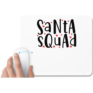                       UDNAG White Mousepad 'Christmas Santa | santa squadddd' for Computer / PC / Laptop [230 x 200 x 5mm]                                              