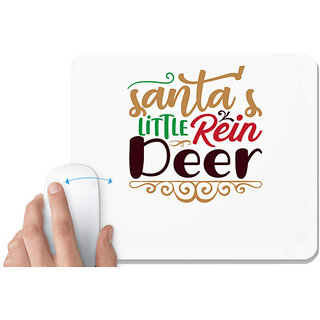                       UDNAG White Mousepad 'Christmas Santa | santa's little rein deer' for Computer / PC / Laptop [230 x 200 x 5mm]                                              