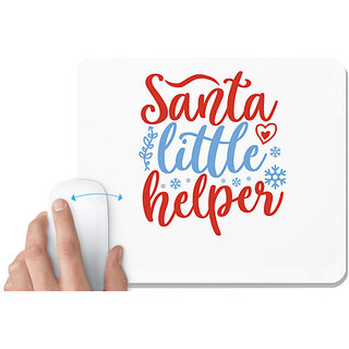                       UDNAG White Mousepad 'Christmas Santa | santa's little helper' for Computer / PC / Laptop [230 x 200 x 5mm]                                              