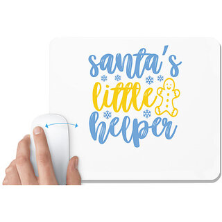                      UDNAG White Mousepad 'Christmas Santa | santa's little helperrr' for Computer / PC / Laptop [230 x 200 x 5mm]                                              