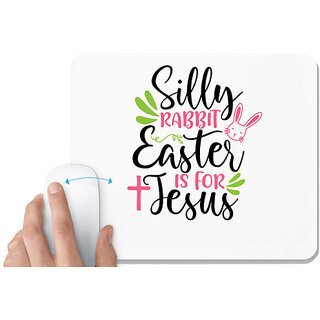                       UDNAG White Mousepad 'Easter | silly rabbit easter' for Computer / PC / Laptop [230 x 200 x 5mm]                                              