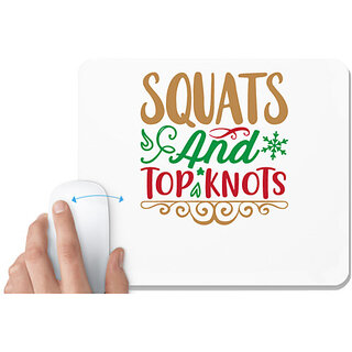                       UDNAG White Mousepad 'SQUATS And TOP KNOTS' for Computer / PC / Laptop [230 x 200 x 5mm]                                              