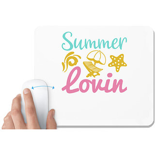                       UDNAG White Mousepad 'Summer | SUMMER LOVIN' for Computer / PC / Laptop [230 x 200 x 5mm]                                              