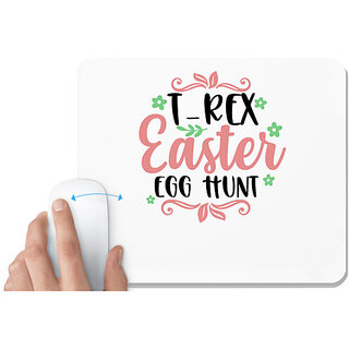                       UDNAG White Mousepad 'Easter | trex easter egg hunt' for Computer / PC / Laptop [230 x 200 x 5mm]                                              