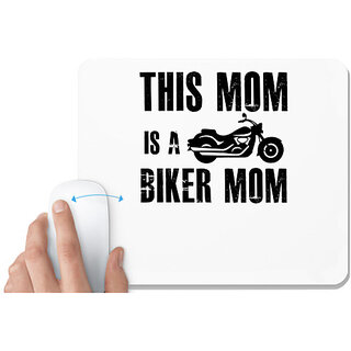                       UDNAG White Mousepad 'Mother | this mom is a biker mom' for Computer / PC / Laptop [230 x 200 x 5mm]                                              