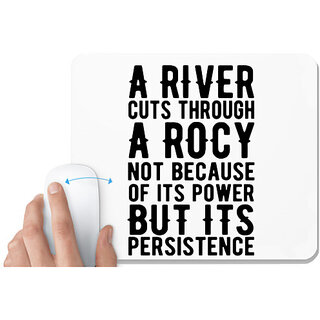                       UDNAG White Mousepad 'A River Cuts Through a Roky' for Computer / PC / Laptop [230 x 200 x 5mm]                                              