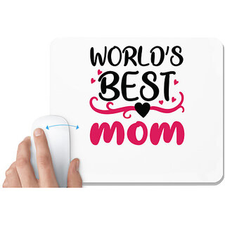                       UDNAG White Mousepad 'Mother | WORLD'S BEST MOM' for Computer / PC / Laptop [230 x 200 x 5mm]                                              