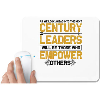                       UDNAG White Mousepad 'Leaders | As we' for Computer / PC / Laptop [230 x 200 x 5mm]                                              