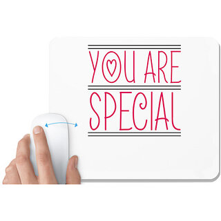                       UDNAG White Mousepad 'Mother | YOU ARE SPECIAL' for Computer / PC / Laptop [230 x 200 x 5mm]                                              