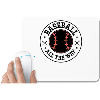                       UDNAG White Mousepad 'Baseball | Baseball All The Way' for Computer / PC / Laptop [230 x 200 x 5mm]                                              