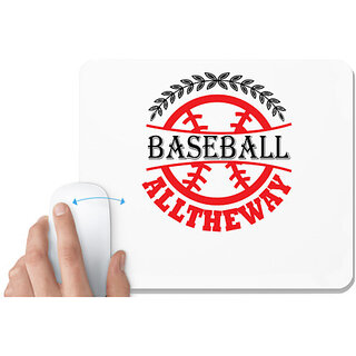                       UDNAG White Mousepad 'Baseball | BASEBALL ALLTHEWAY' for Computer / PC / Laptop [230 x 200 x 5mm]                                              