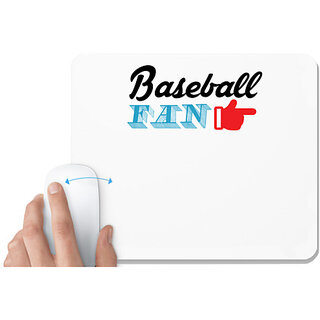                       UDNAG White Mousepad 'Baseball | BASEBALL FAN' for Computer / PC / Laptop [230 x 200 x 5mm]                                              
