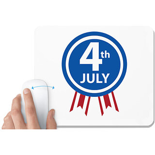                       UDNAG White Mousepad 'American Independance Day | 4th july' for Computer / PC / Laptop [230 x 200 x 5mm]                                              