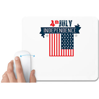                       UDNAG White Mousepad 'American Independance Day | 4th July Independent' for Computer / PC / Laptop [230 x 200 x 5mm]                                              