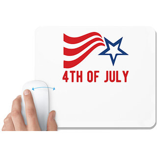                       UDNAG White Mousepad 'American Independance Day | 4th of July' for Computer / PC / Laptop [230 x 200 x 5mm]                                              