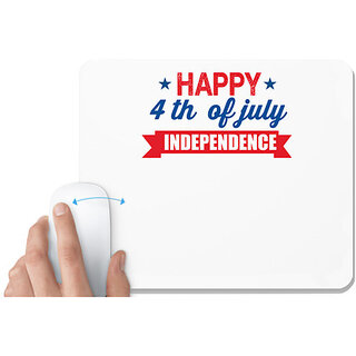                       UDNAG White Mousepad 'American Independance Day | 4th of july independence' for Computer / PC / Laptop [230 x 200 x 5mm]                                              