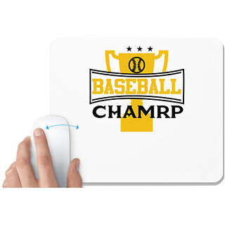                      UDNAG White Mousepad 'Baseball | BASEBALLChamp' for Computer / PC / Laptop [230 x 200 x 5mm]                                              
