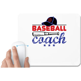                       UDNAG White Mousepad 'Baseball | BASEBALL coach' for Computer / PC / Laptop [230 x 200 x 5mm]                                              