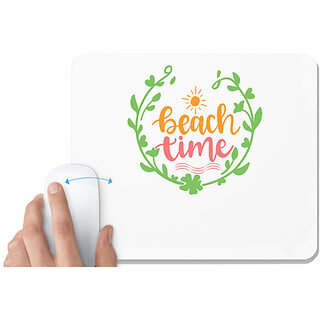                       UDNAG White Mousepad 'Beach | beach time' for Computer / PC / Laptop [230 x 200 x 5mm]                                              