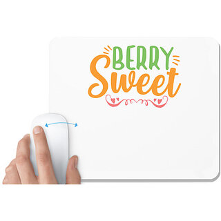                       UDNAG White Mousepad 'Sweet berry | berry sweet' for Computer / PC / Laptop [230 x 200 x 5mm]                                              