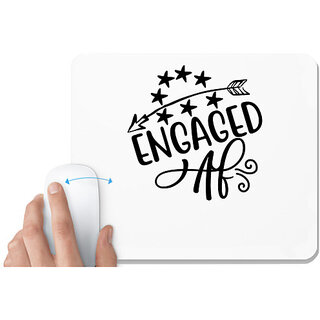                       UDNAG White Mousepad 'Engaged' for Computer / PC / Laptop [230 x 200 x 5mm]                                              