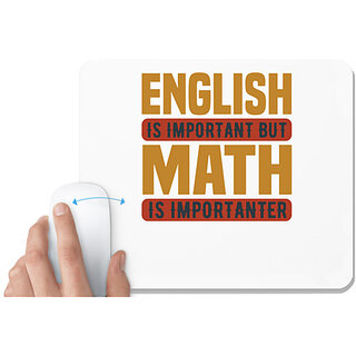                       UDNAG White Mousepad 'School Teacher | English' for Computer / PC / Laptop [230 x 200 x 5mm]                                              