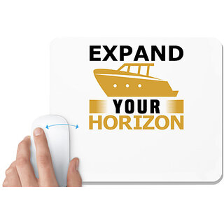                       UDNAG White Mousepad 'Expand your' for Computer / PC / Laptop [230 x 200 x 5mm]                                              