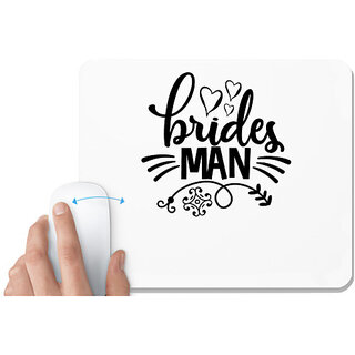                       UDNAG White Mousepad 'Love Bride | Brides man' for Computer / PC / Laptop [230 x 200 x 5mm]                                              