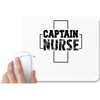                       UDNAG White Mousepad 'Nurse | Captain Nurse' for Computer / PC / Laptop [230 x 200 x 5mm]                                              