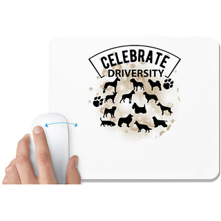                       UDNAG White Mousepad 'Driversity | Celebrate driversity' for Computer / PC / Laptop [230 x 200 x 5mm]                                              