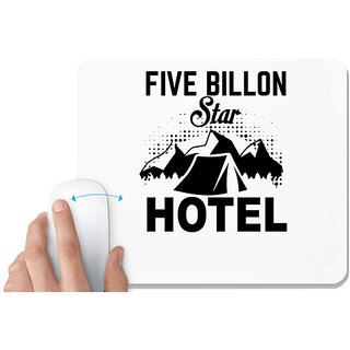                       UDNAG White Mousepad 'Hotel | five billon Star' for Computer / PC / Laptop [230 x 200 x 5mm]                                              