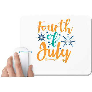                       UDNAG White Mousepad 'American Independance Day | fourth of July' for Computer / PC / Laptop [230 x 200 x 5mm]                                              