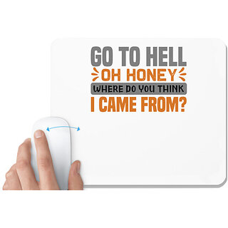                       UDNAG White Mousepad 'Go to' for Computer / PC / Laptop [230 x 200 x 5mm]                                              