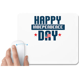                       UDNAG White Mousepad 'American Independance Day | happy independence day' for Computer / PC / Laptop [230 x 200 x 5mm]                                              