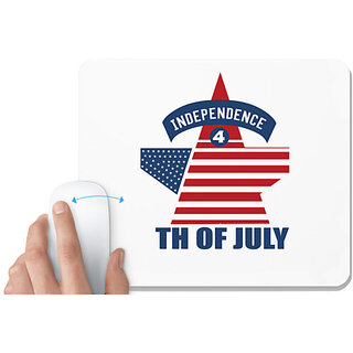                       UDNAG White Mousepad 'American Independance Day | Independence 4th of july' for Computer / PC / Laptop [230 x 200 x 5mm]                                              
